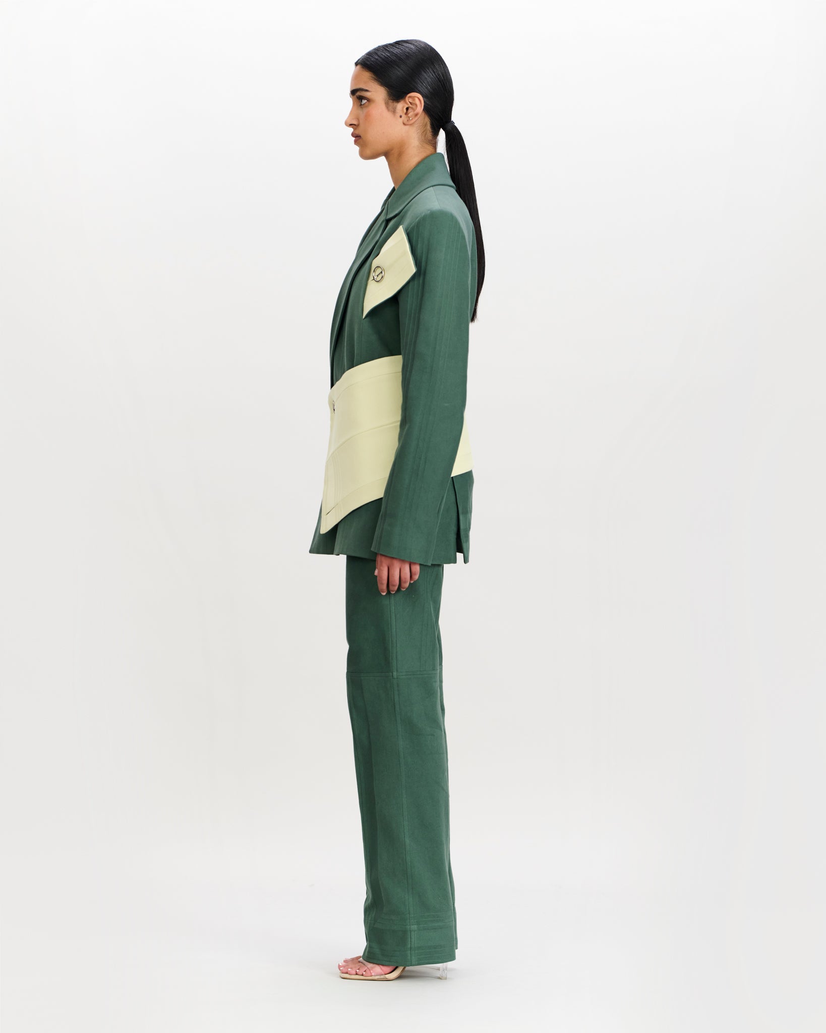 Siebe Blazer Dark Green and Sage