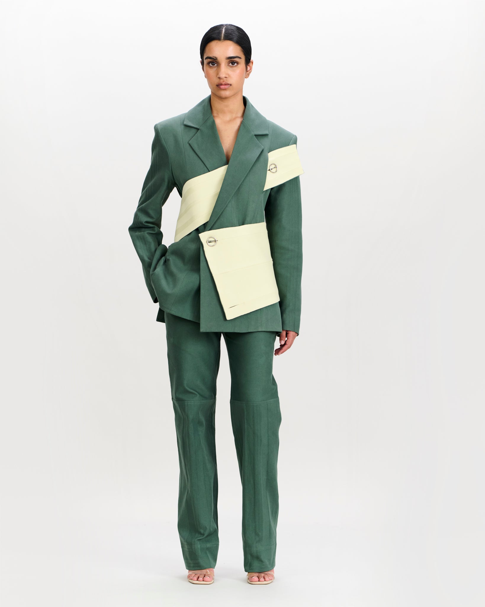 Siebe Blazer Dark Green and Sage