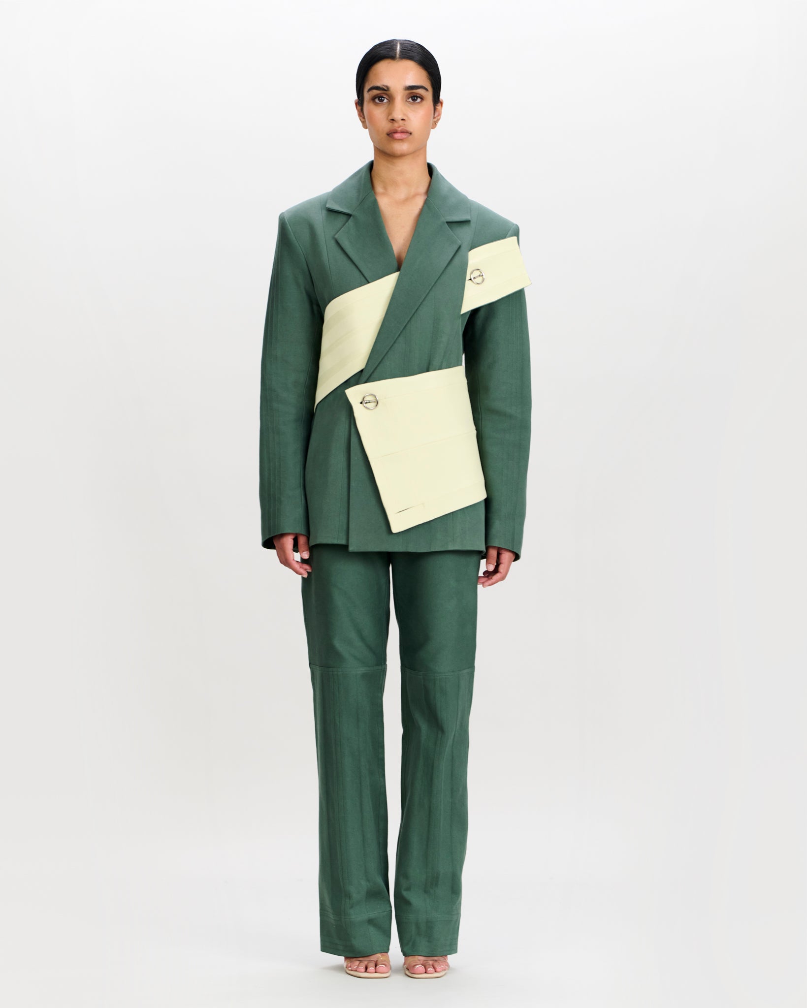 Siebe Blazer Dark Green and Sage