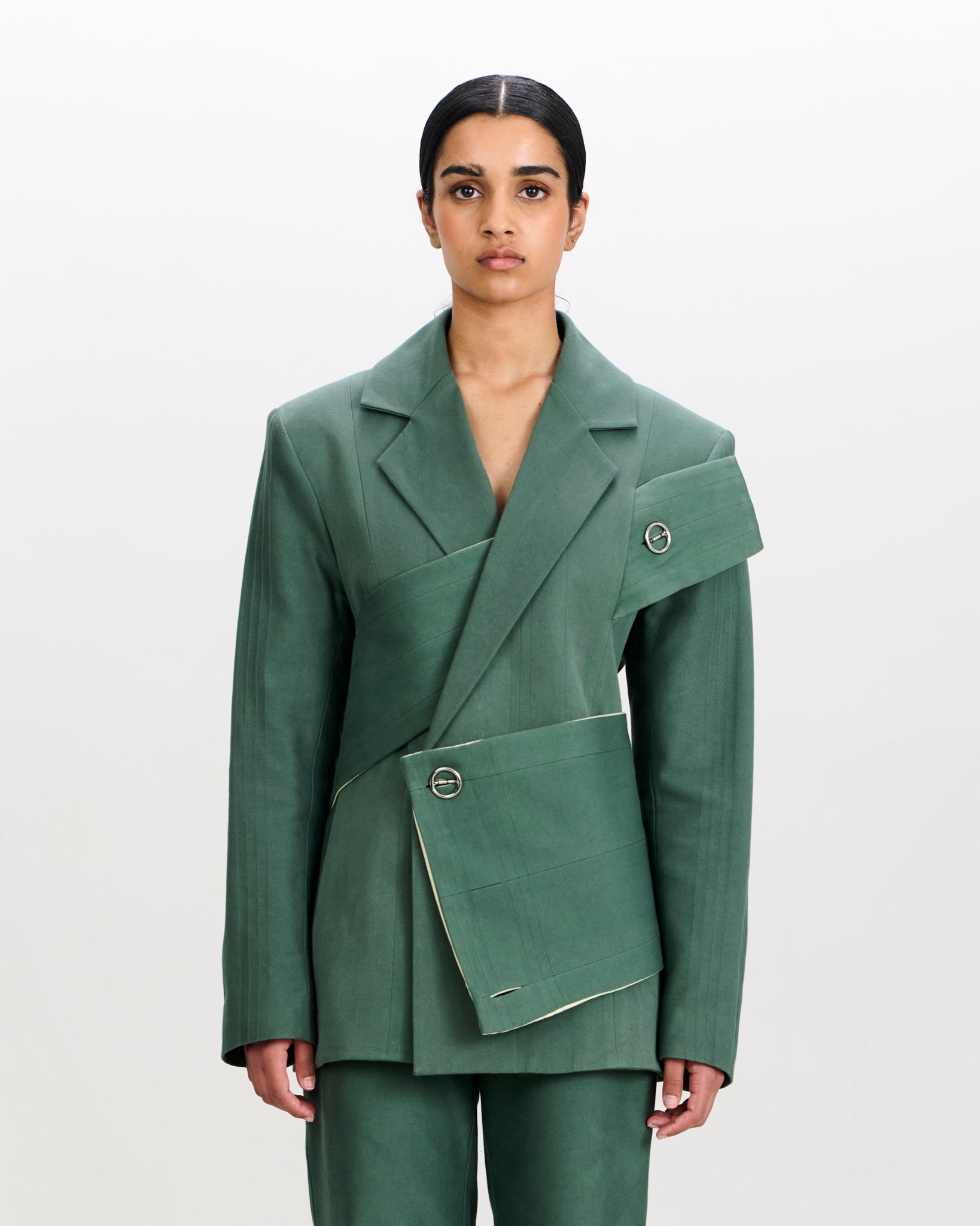 Siebe Blazer Dark Green and Sage