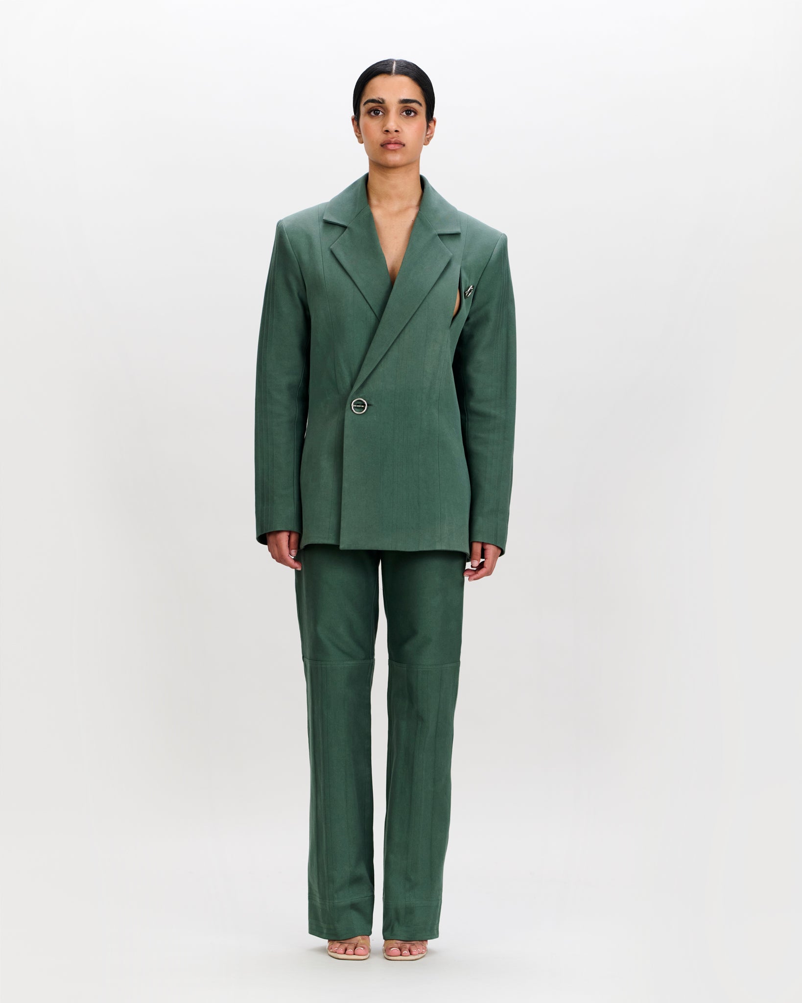 Siebe Blazer Dark Green and Sage