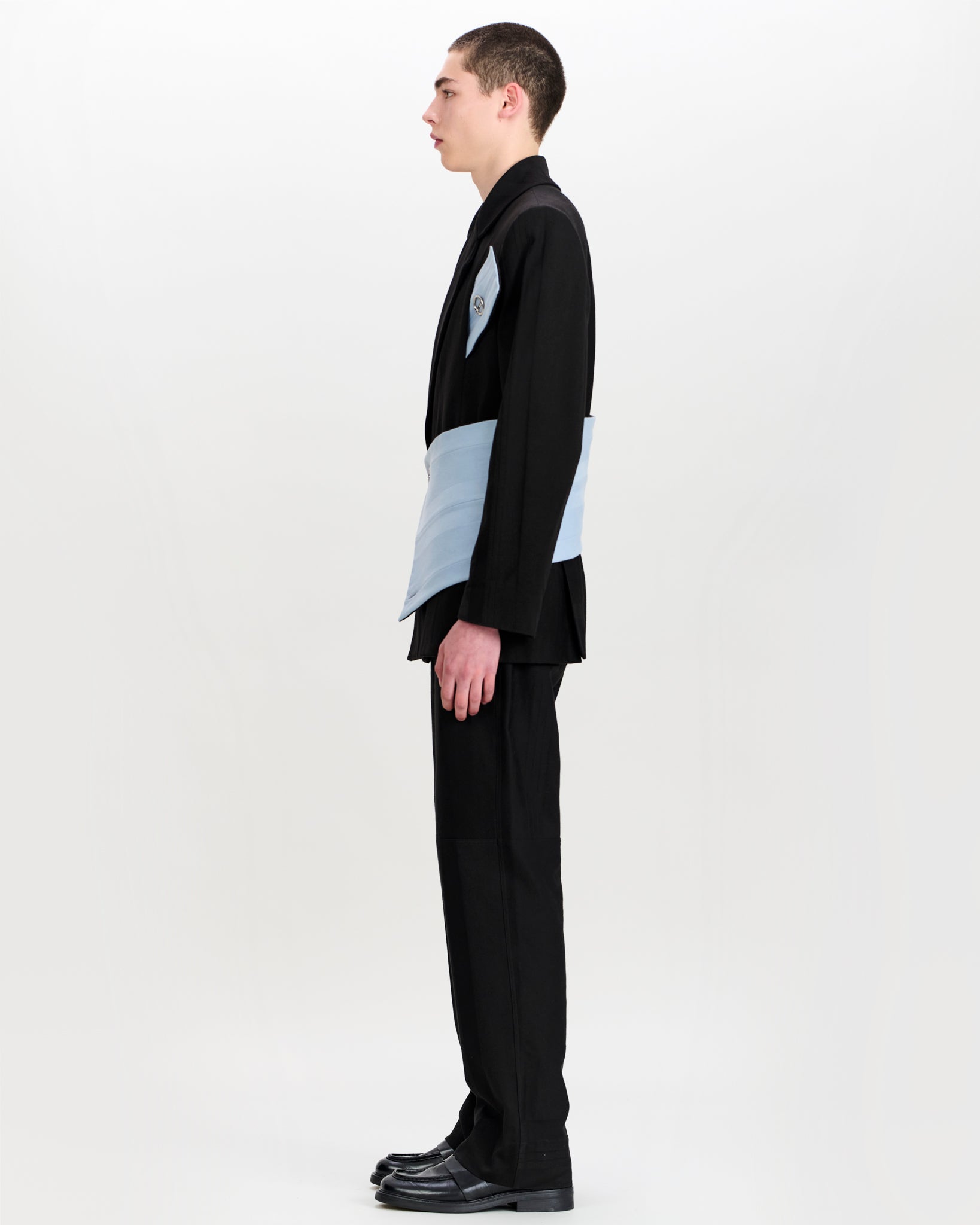 Siebe Blazer Charcoal Black and Stormy Blue