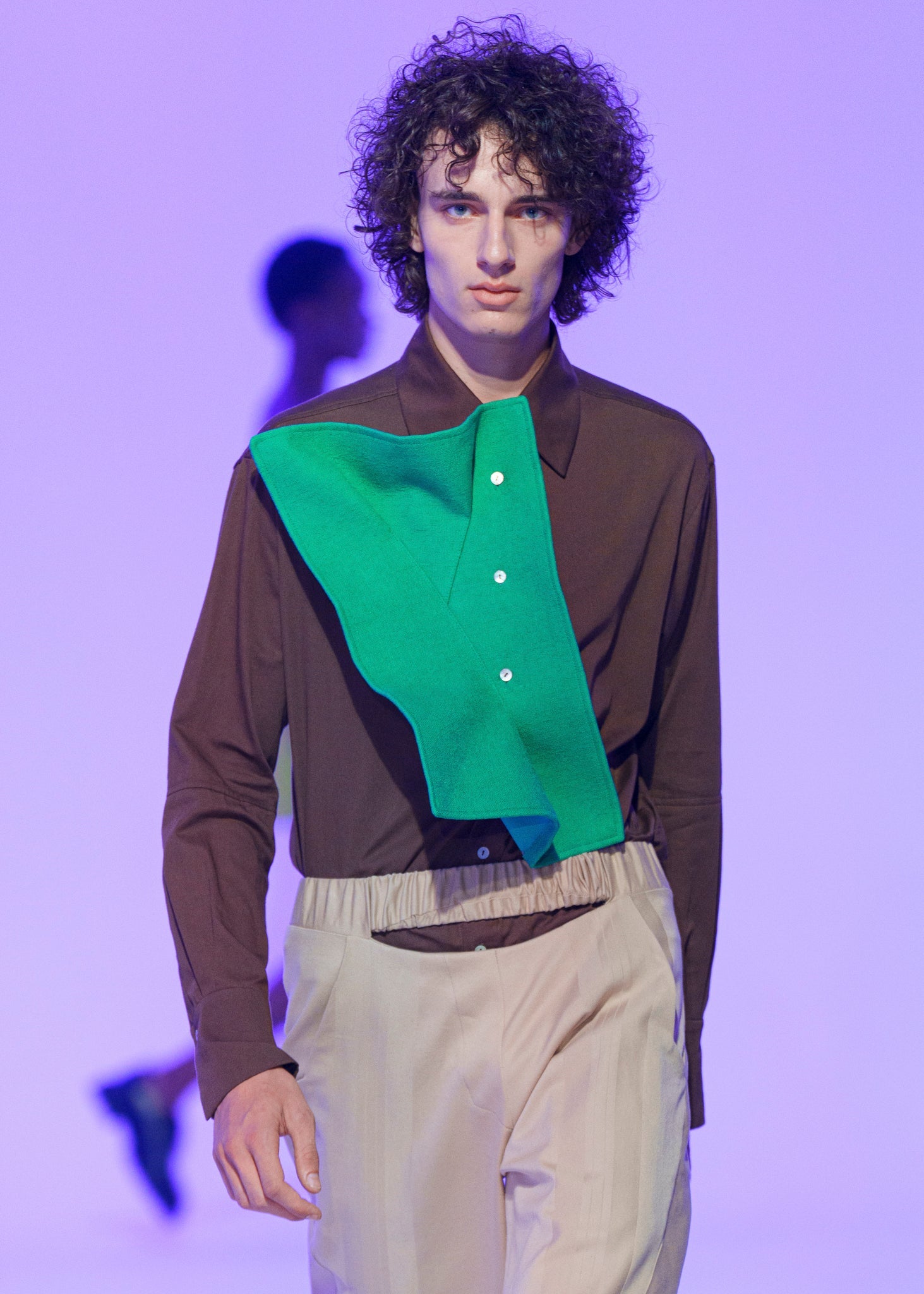 Marchi Shirt Chocolate Brown Seaweed Green SS24
