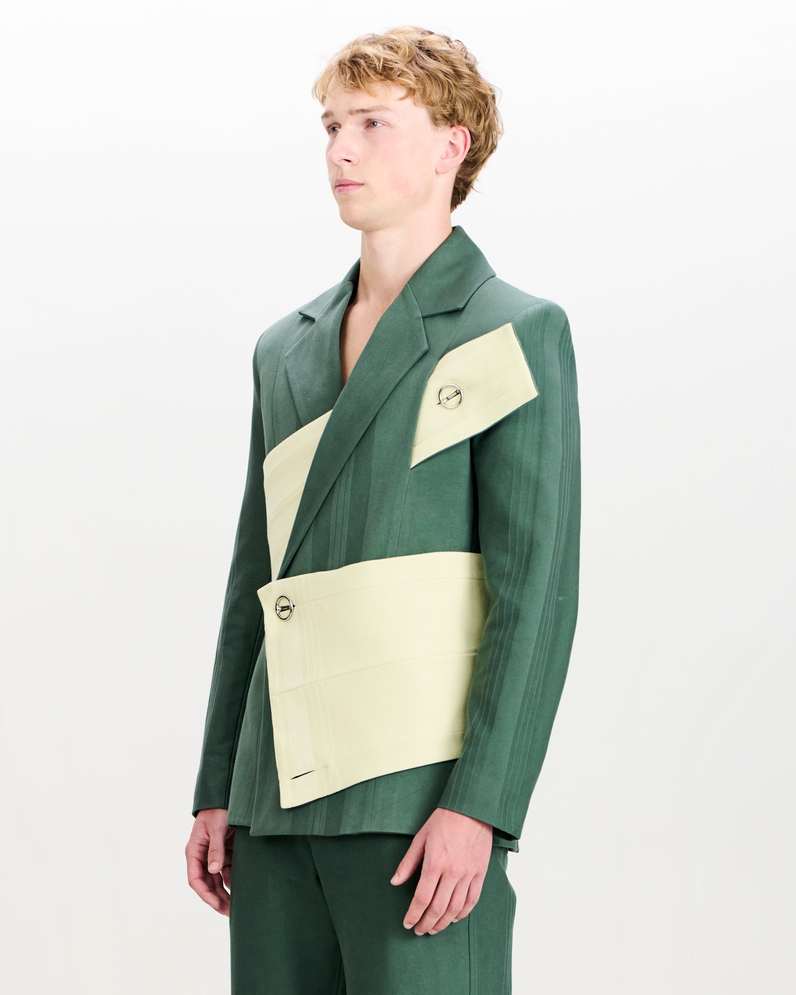 Siebe Blazer Dark Green and Sage