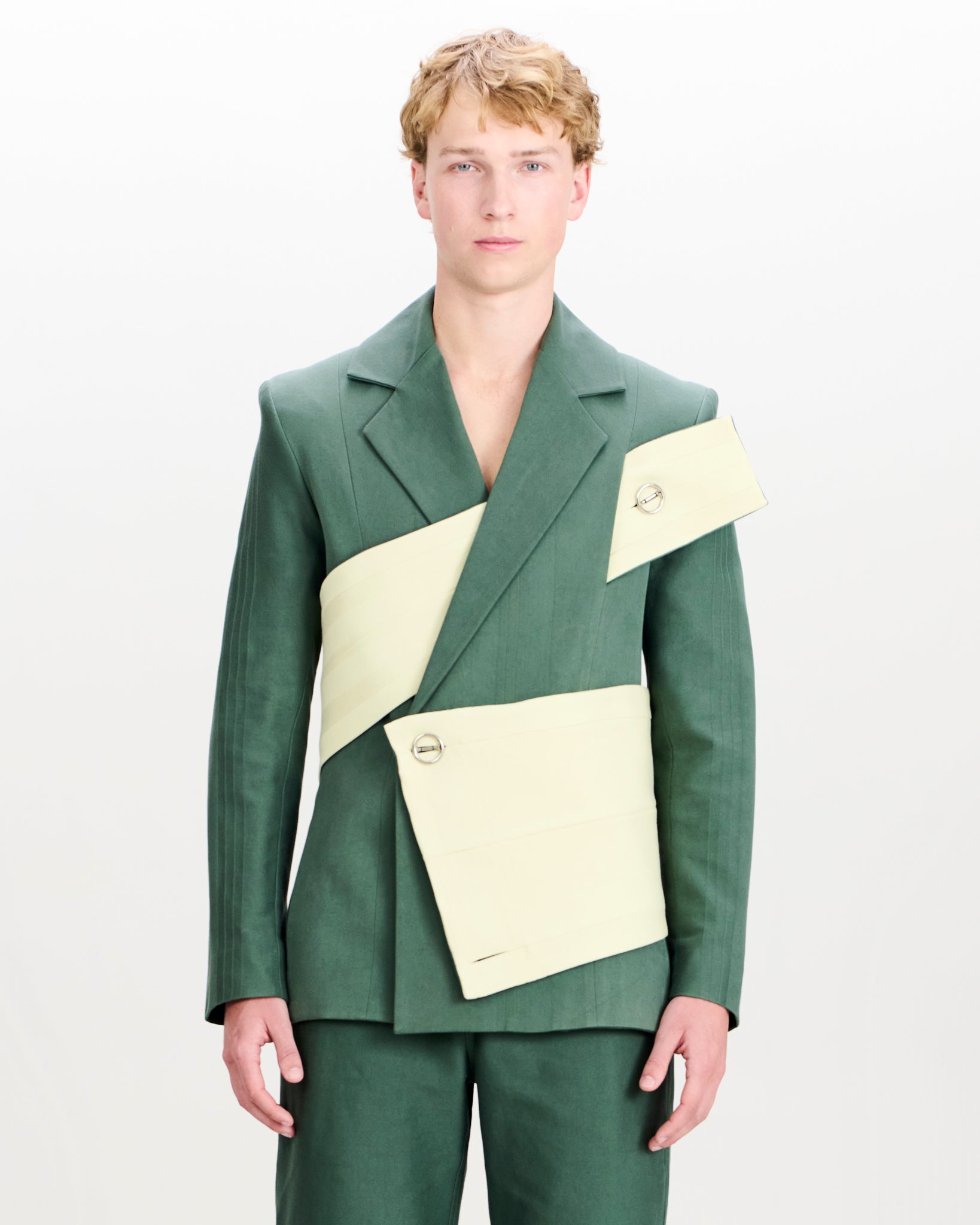Siebe Blazer Dark Green and Sage