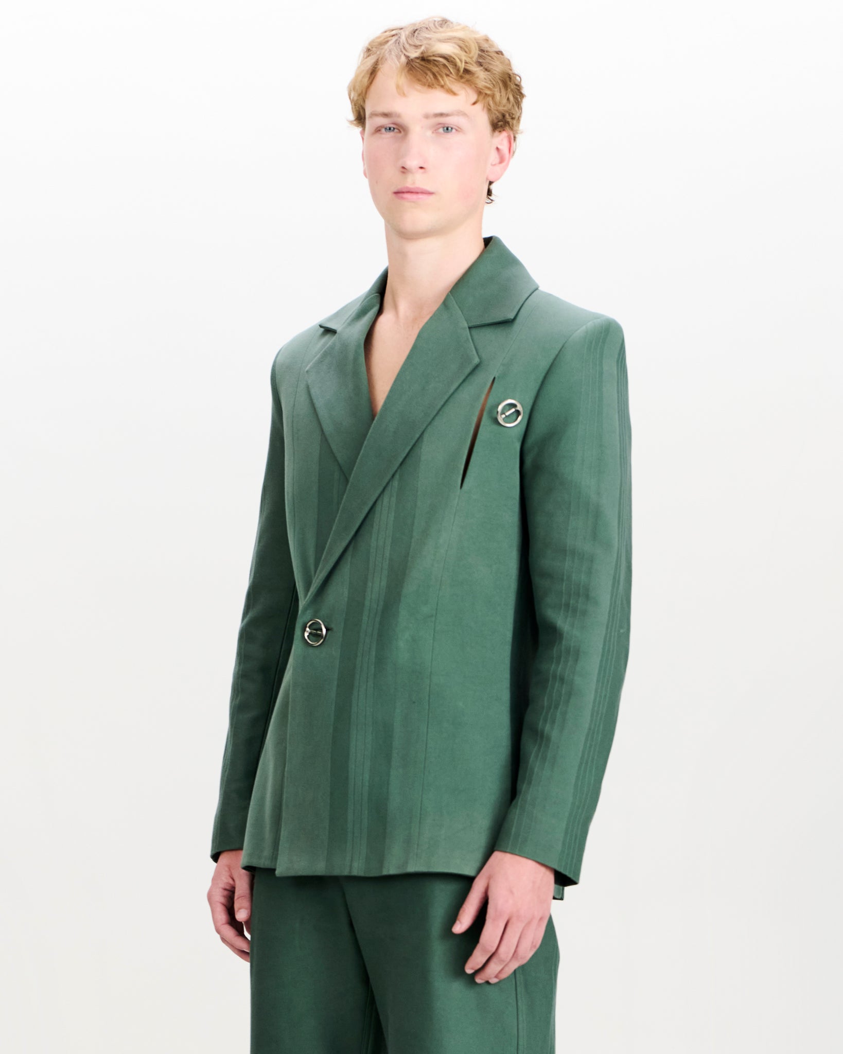 Siebe Blazer Dark Green and Sage