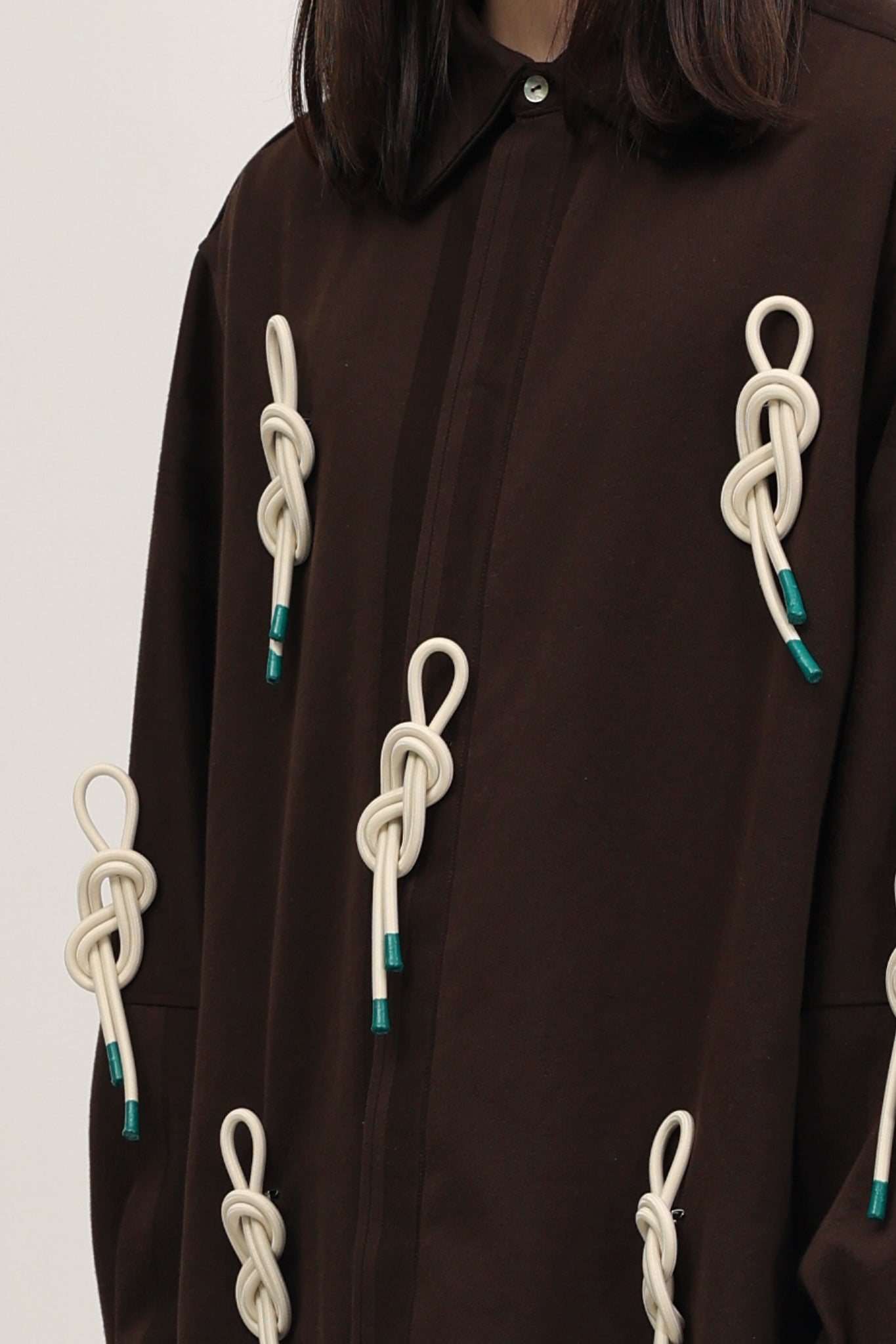 Nore Trousers Chocolate Brown with knots